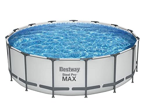 BESTWAYPiscinaDesmontableTubularSteelProMax457x122cmBlanco