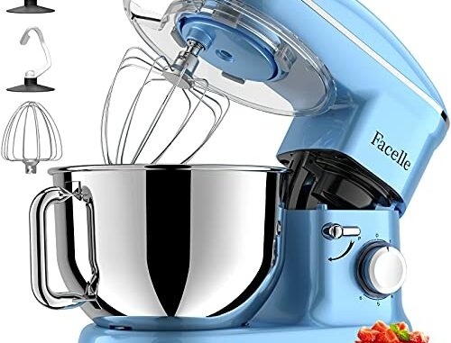 BatidoraAmasadora1500WFacelleAmasadoradePanReposteraMultifuncinTazndeAceroInoxidablede62LGanchoparaMasaBatidorPlanoBatidorProtectordeSalpicadurasAzul