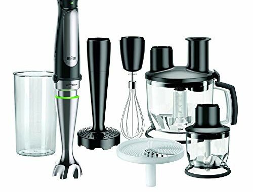 BraunMinipimer7MQ7087XBatidoradeManode1000WMinipicadora350mlPasapurVarillasProcesadordeAlimentoscon3FuncionesVaso600mlVelocidadAutomticaTecnologaActiveBladeNegro