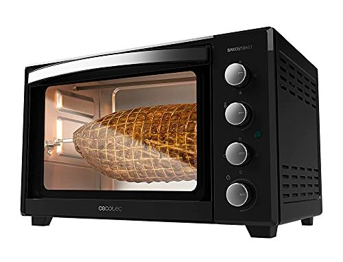 CecotecHornoSobremesadeConveccinBakeToast4500BlackGyro2000WCapacidad45L12FuncionesCombinablesIncluyeRustidorgiratorioAceroLacadoNegro