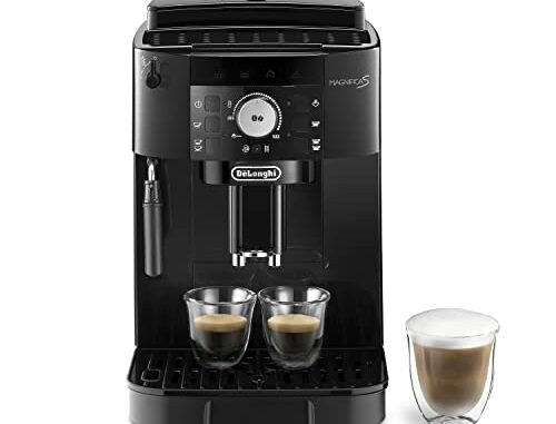 DeLonghiMagnificaSECAM11112BCafeteraSuperautomticaconBoquillaparaLecheCafeteraEspressodelGranoalaTazacon2RecetasOneTouchPaneldeControlSoftTouch1450WNegro