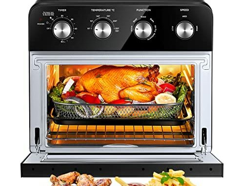 FOHEREFreidorasinAceite23L1700WMiniHornoAireCalienteHornoSobremesadeConveccinconMantenerCalienteyCronometrar6Accesoriosy100RecetasSinBPAniPFOA