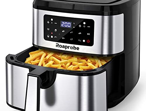 FreidorasinAceite75LRoaprobeFreidoradeaireAirFryer1800Won9ProgramasTiempoyTemperaturaAjustableconRecetasparaPatatasFritasPolloAsadoVerdurasSinBPAniPFOA