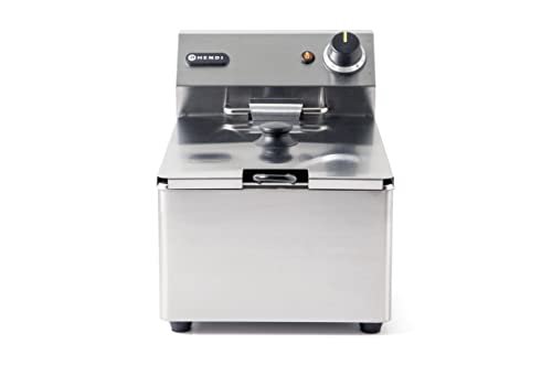 HENDIFreidoraelctricaTajustablehasta190Ctermostatodeseguridadzonafracontapaycestadefrertanquedeaceiteextrable6L230V3300W265x430xH290mmaceroinoxidable