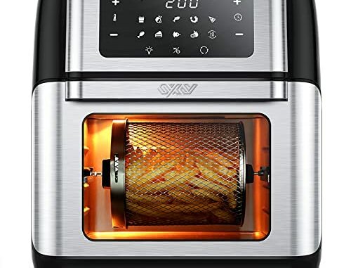 InnskyFreidorasinAceite10L1500WFreidoraAirecon10ProgramasAirFryercon6AccesoriosHornoAireCalienteDeshidratarPantallaLEDTctilTemporizadorconRecetas