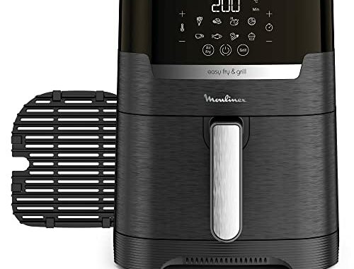MoulinexEasyFryGrill42LEZ5058FreidoradeAireSinAceite2en1paraFreroalaParrillaPantallaDigitalTctil8ProgramasparaComidasSanasApp125recetasNegrohasta6personas