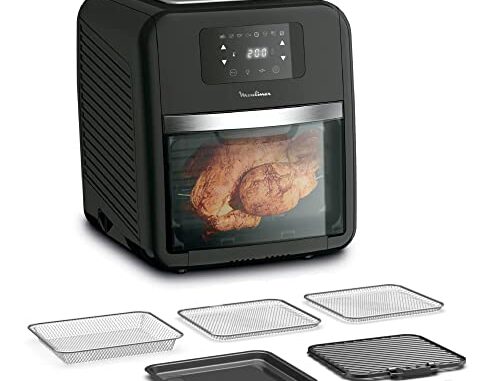 MoulinexEasyFryOvenGrill11LAL5018FreidoradeAireSinAceite9en1paraFrerHornearGrillyMsRevestimientoAntiadherente8ProgramasparaComidasSanasHasta6personasNegro