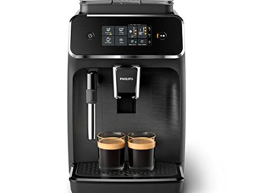 PhilipsSerie2200CafeteraSuperautomticaEspumadordeLecheClsicoPantallaTctilIntuitivaNegroMateEP222010