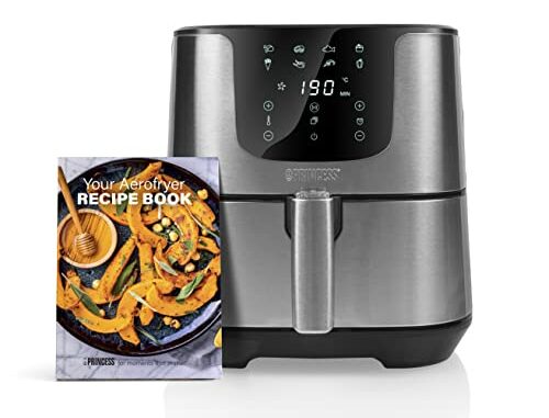 Princess182060FreidorasinaceiteDeluxe55Lhastaun622menosdeconsumodeenergalibrocon30recetasincluido8programaspaneldecontroltctildigitallibredeBPAyPFOA