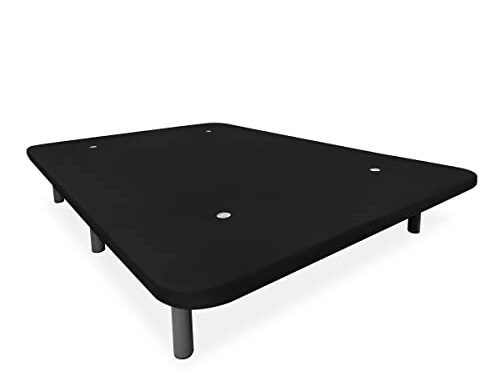 SomniaDescansoBaseTapizada3DReforzadaGranEstabilidadcon5BarrasTransversalesconVlvulasdeventilaciny6Patasmetlicasroscadasde27cm135x190Negro