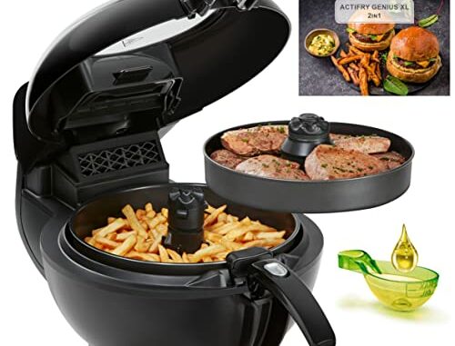 TefalActiFryGeniusXL2en1YV9708FreidorasinAceiteTecnologaDualMotionCapacidadXL9ProgramasAptaparaelLavavajillasparahasta17kgdeFriturasdosZonasCoccinCocinaSana