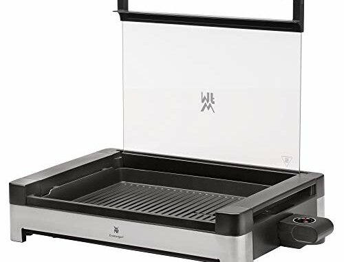 WMFLonoGrillsobremesacontapadecristalyBarbacoa2200Waceroinoxidablemateplacadeparrillarecubiertaantiadherente