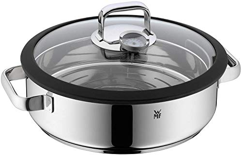 WMFVitalisFuenteredondodecoccinalvaportapadecristalconbordedesiliconatermmetroaromacromarganaceroinoxidablepulidoinduccinlavavajillas28cm5L