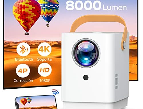 MiniPorttilProyectorSUREWHEELQ3ProyectorconSistema4KCompatible1080PFullHD4D4PCorreccinTrapezoidalBluyWiFi320ANSILmenesminiProyectorcompatibleTelfonoHDMIUSBBlanco