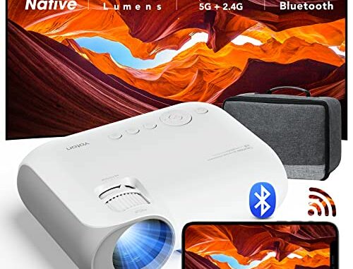 ProyectorPorttil5GWiFiBluetoothProyector4KCompatibleNativo1080P400ANSILumensYOTONY7EntradasHDMIAVUSBProyectorVideoparaSmartphonePCXboxPS5Laptop