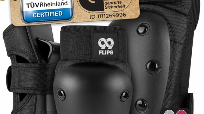 99FLIPS Protecciones Patines en Linea Adulto – Protecciones Skate Adulto Set con Rodilleras y