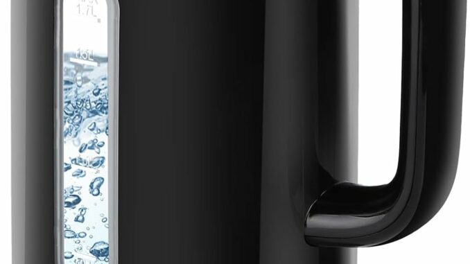Aigostar Hervidor Agua Electrico de Acero Inox Negro 1,7 Litros – Hervido Rápido Electric Kettle