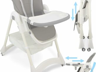 ALMAR Baby Trona de Bebe Evolutiva Gris | Silla de comer para bebe hasta niño 50 kilos, Plegable,