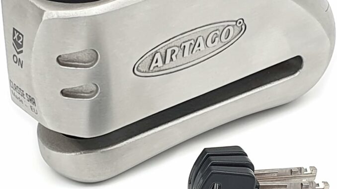 ARTAGO 32 Candado Moto Alta Gama, Mejor Antirrobo Disco con Alarma Inteligente Don't Touch