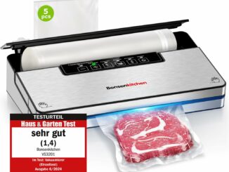 Bonsenkitchen Envasadora al Vacío, Maquina al Vacio con 5 modos, 8 L/min, Tecnología Globefish para
