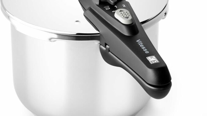 BRA Vitesse Olla Express de 6 Litros, Fabricada en Acero Inoxidable 18/10, Con 2 Programas de
