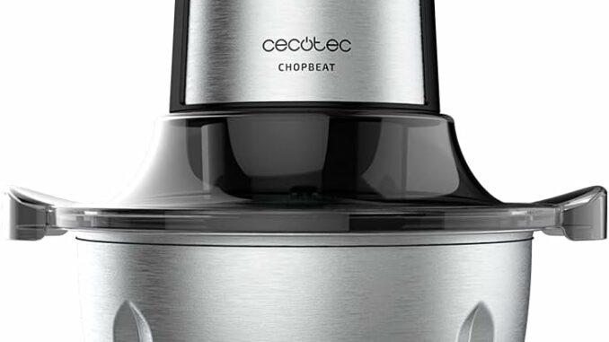 Cecotec Picadora de Carne y Verduras Eléctrica ChopBeat 1500 TitanBlack Steel. 600 W, 4 Cuchillas