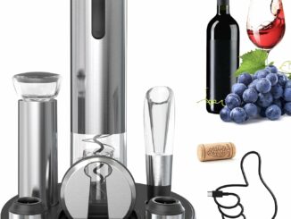 CIRCLE JOY Sacacorchos Eléctrico 7 en 1, Abridor de Vino Recargable con Soporte de Carga,