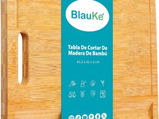 Compra BlauKe® Tabla de Cortar para Cocina, Madera de Bambú (Grande 43x32cm) – Bandeja para Servir