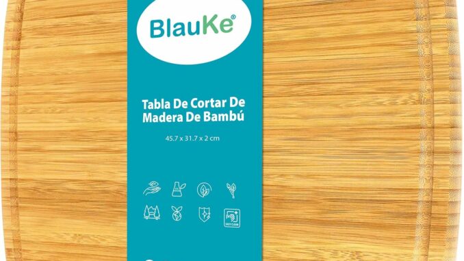 Compra Tabla de Cortar para Cocina, Madera de Bambú (Grande 45x31cm) – Bandeja para Servir Comida,