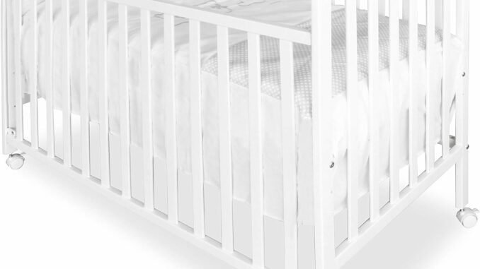 Cuna Bebé con Barrotes de Madera Pintada