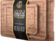 Deer & Oak Set de 3 tabla cortar cocina bambú con asas y ranuras, tabla de cortar madera