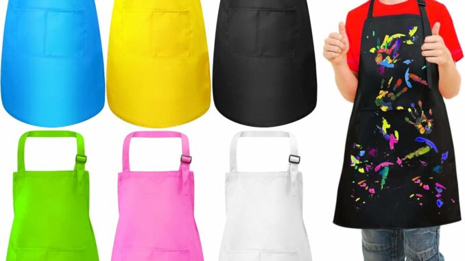 Delantal Cocina Niños Ajustable con Bolsillos