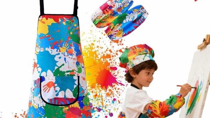 Delantal Pintura Niños Impermeable Mangas Largas