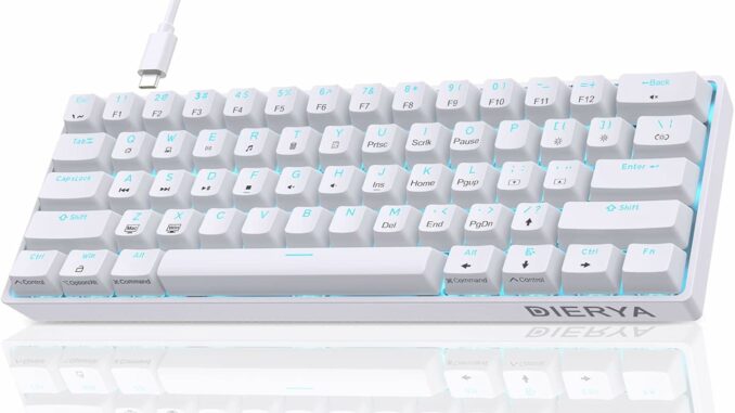 Dierya DK61se Teclado Mecánico Gaming Mini 60% Red Switch Mechanical Keyboard Retroiluminación Azul