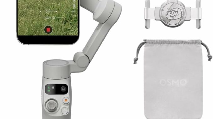 DJI Osmo Mobile 7 Estabilizador para iPhone, Android, Trípode integrado, Ultraligero, Estabilizador