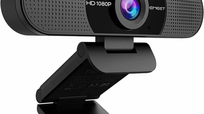 EMEET Webcam 1080P con Micrófono C960 Cámara Web de Transmisión de 2 Micrófonos con Cubierta de