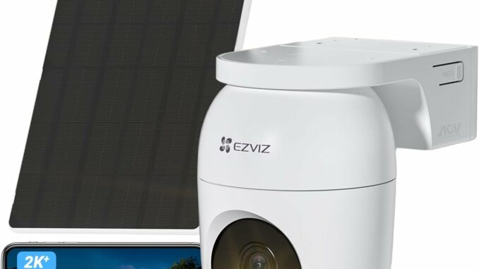 EZVIZ 4G WiFi Camara Vigilancia Exterior con Batería Solar 4MP, 360° PTZ con AOV, Detección de