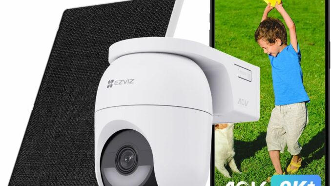 EZVIZ Cámara Vigilancia Exterior WiFi 4MP, AOV 360° con Batería 5200mAh, Detección de Forma