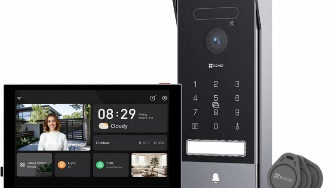 EZVIZ HP7 Pro 4K Videoportero, Desbloqueo por Reconocimiento de Palma, 8'' Monitor Táctil
