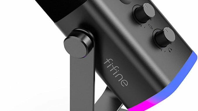 FIFINE XLR USB Microfono Gaming per PC PS4 PS5, Streaming Micrófono de Dinámico per Podcast Studio