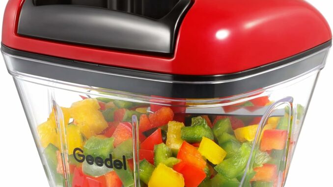 Geedel Picadora de Alimentos, Manual Fácil de Limpiar y Segura, Rápida para Verduras, Frutas y