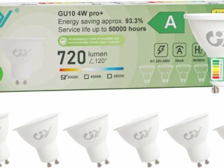 GY Bombilla Led GU10 4W(Equivalente a 60W), Luz Blanca Cálida 3000K, 720 Lúmenes, Ángulo de haz de