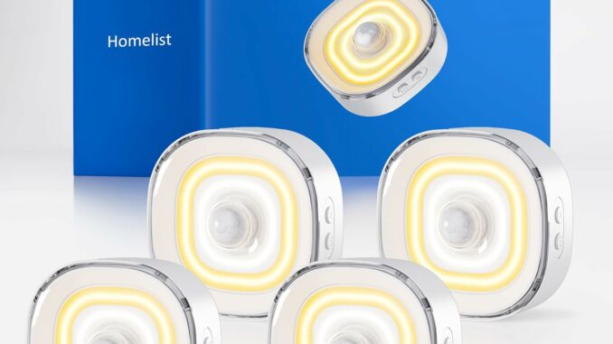 Homelist Luces LED con Sensor de Movimiento Interiores, COB 68 LEDs 100 lm Regulable 3 Colores, Luz