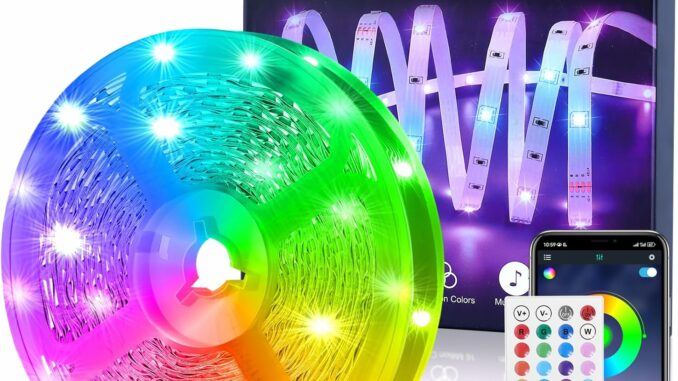 HOVVIDA Tira LED 15M, 1x15M, 30 LED/Metro, 24V RGB Luces 450 LED, APP y Mando a distancia, Modo de