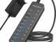 Hub USB Alimentación, RSHTECH Hub USB 3.2/USB C 10 Puertos con Puertos Datos USB-A 3.2 y 2X USB-C
