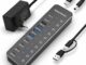 Hub USB Alimentado, RSHTECH 10 Puertos Hub USB 3.2/USB C con 3X 10Gbps Data Port (2C+1A), 7X 5Gbps