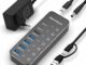 Hub USB Alimentado, RSHTECH Hub USB 3.2/USB C de 7 Puertos con 3 * 10Gbps Puertos Datos (USB-A,