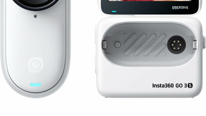Insta360 GO 3S Blanco (128 GB) – Cámara Vlogging 4K, POV Manos Libres, Móntala Donde Quieras,