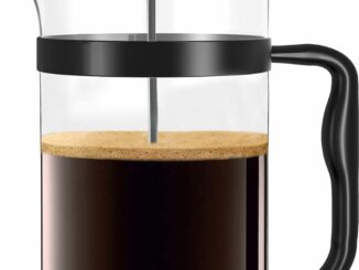 KICHLY Cafetera de prensa francesa – portátil con triple filtro – Vidrio resistente al calor con