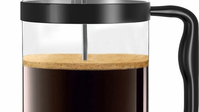 KICHLY Cafetera de prensa francesa – portátil con triple filtro – Vidrio resistente al calor con